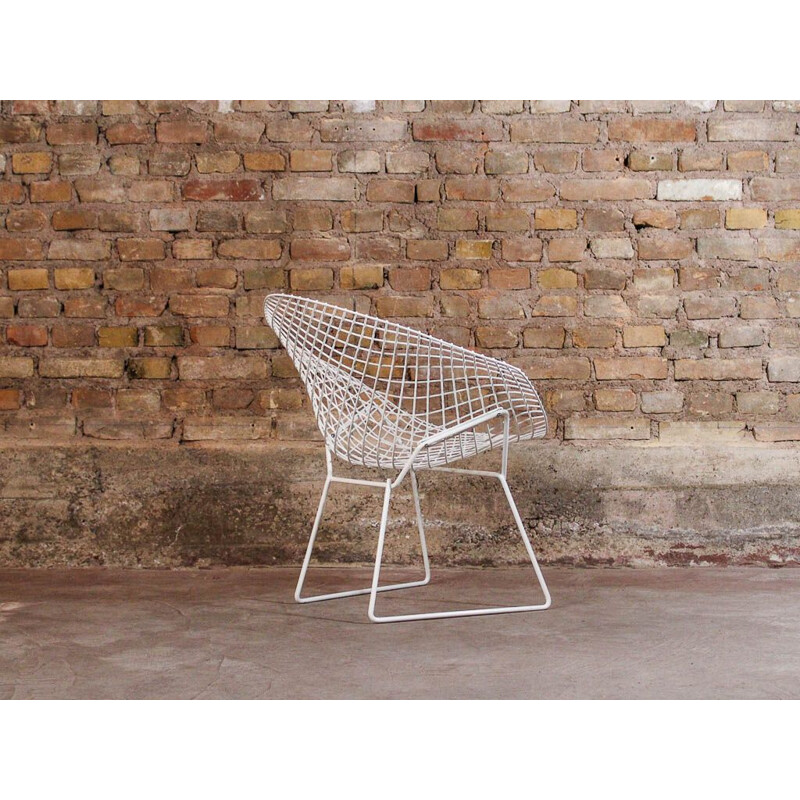 Vintage white Diamond armchair by Harry Bertoia for Knoll, 1952s