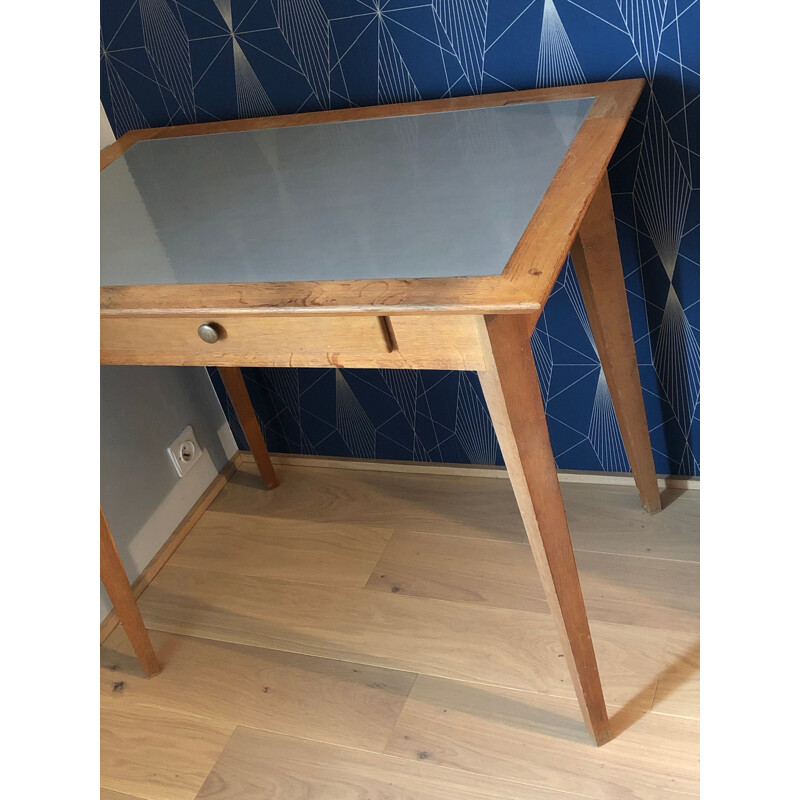 Vintage oak desk, 1950s