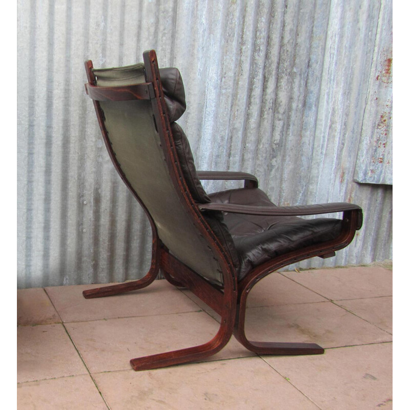 Lounge chairs in brown leather and wood, Ingmar RELLING - 1960s