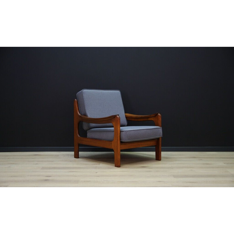 Vintage grey armchair, Denmark, 1960-70s