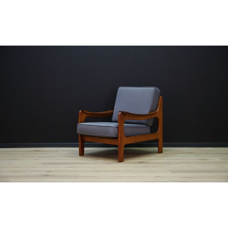 Vintage grey armchair, Denmark, 1960-70s