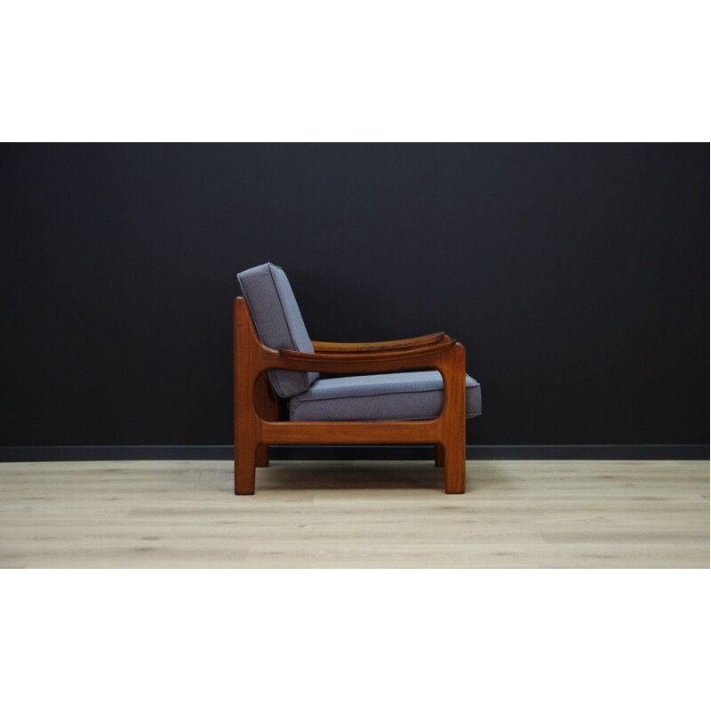 Vintage grey armchair, Denmark, 1960-70s