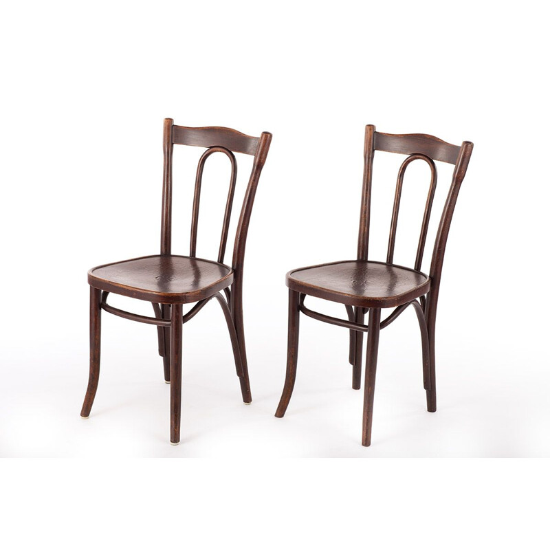 Ensemble de 2 chaises de bistrot vintage par Thonet, 1920