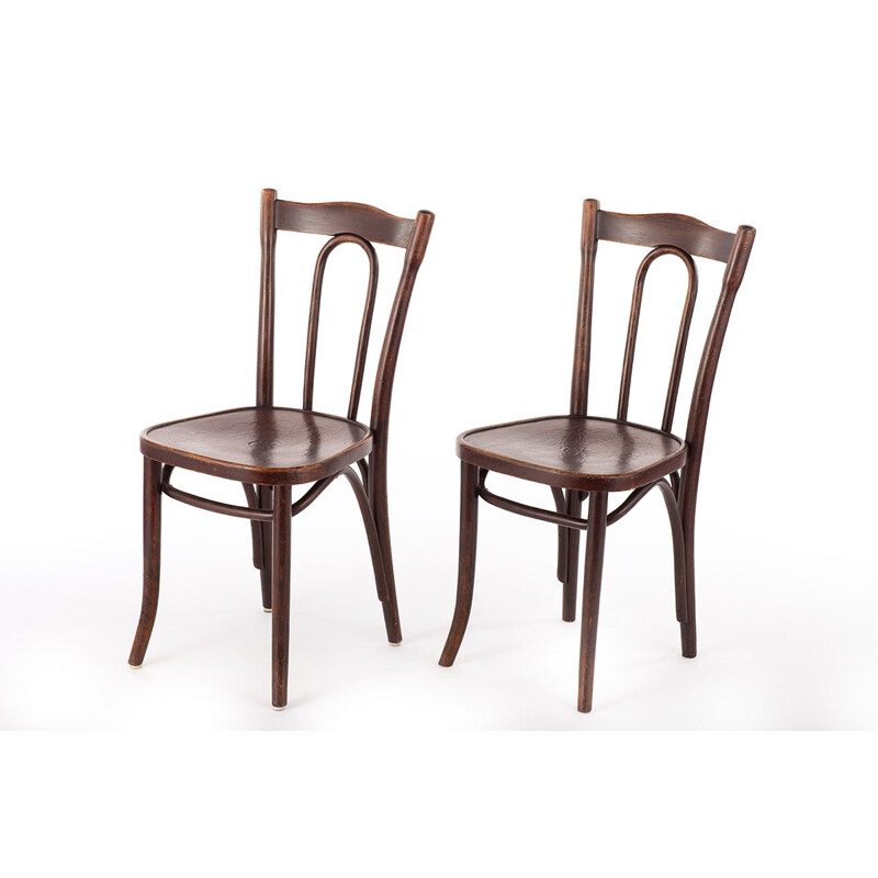 Set of 2 vintage bistro chairs by Thonet, 1920s