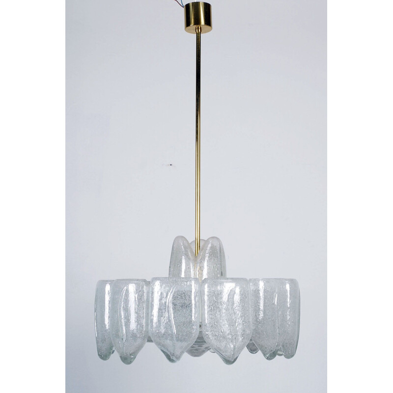 Lámpara vintage de cristal esmerilado de Doria Leuchte, 1960