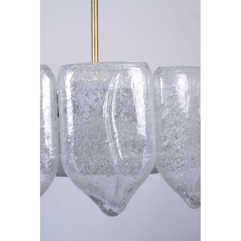 Lustre vintage en verre glacé de Doria Leuchte, 1960