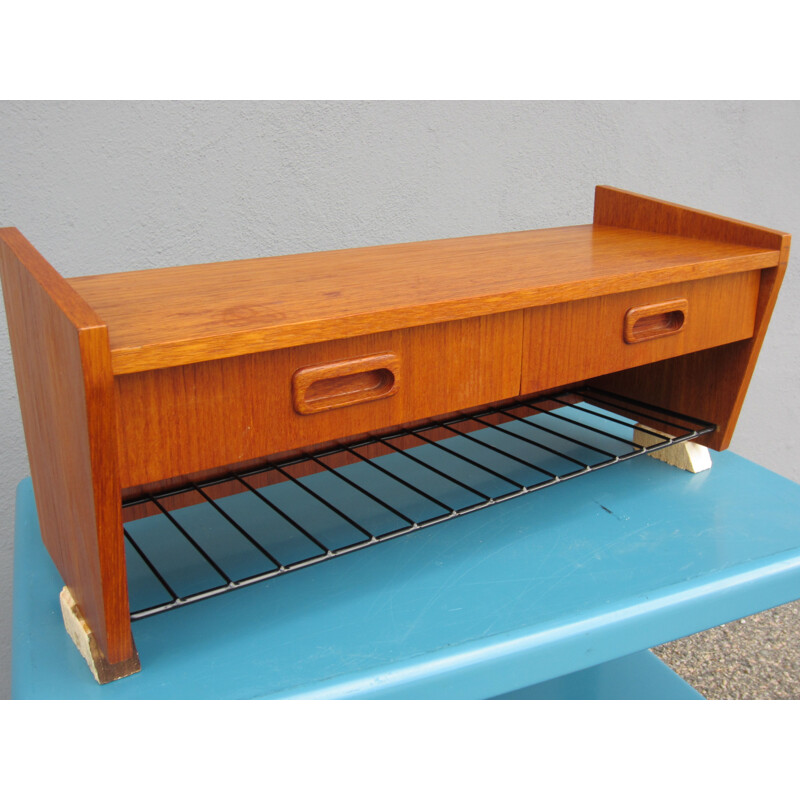 Vintage Scandinavian teak wall shelf