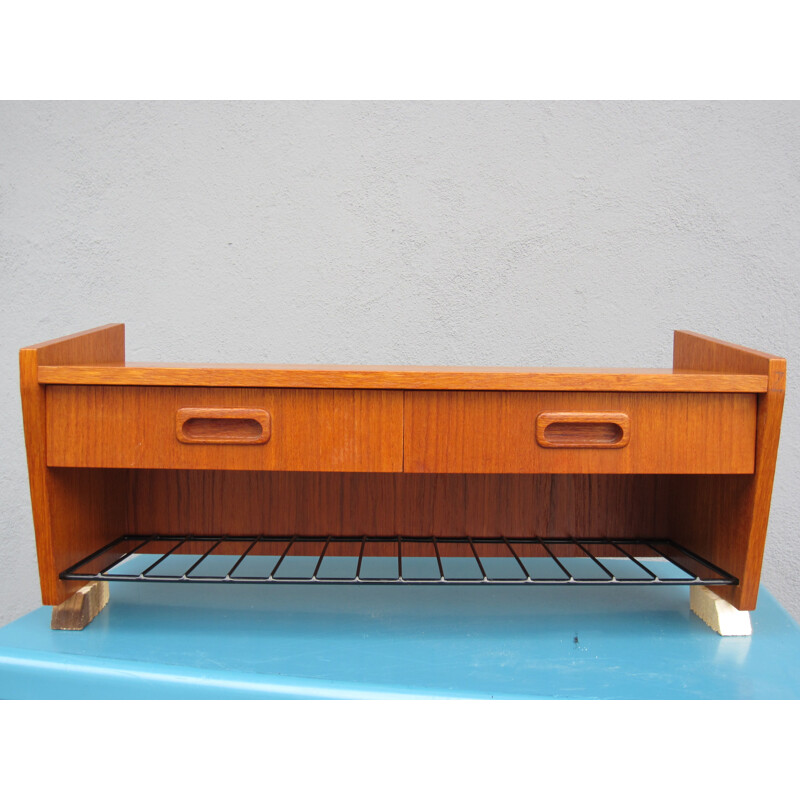 Vintage Scandinavian teak wall shelf