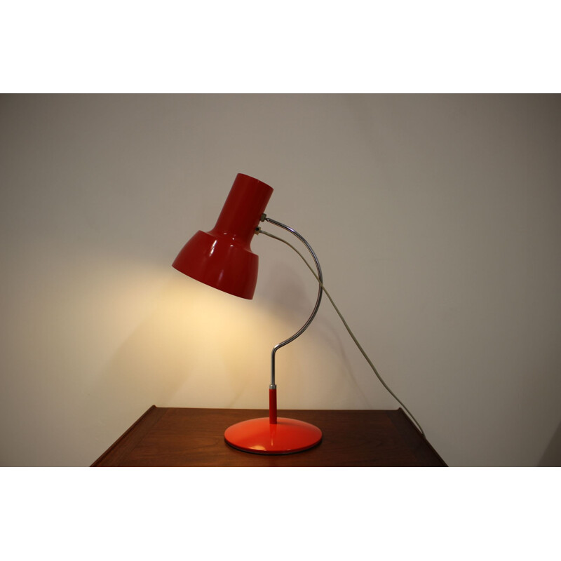 Vintage red table lamp Napako, 1960