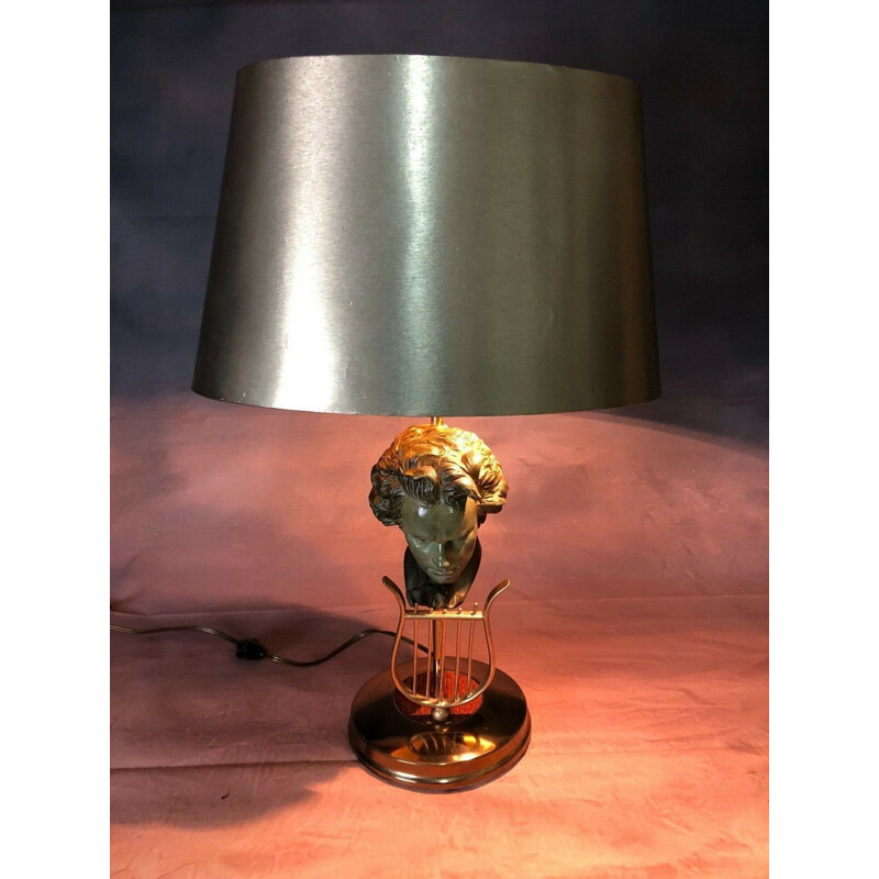 Vintage messing bureaulamp Beethoven