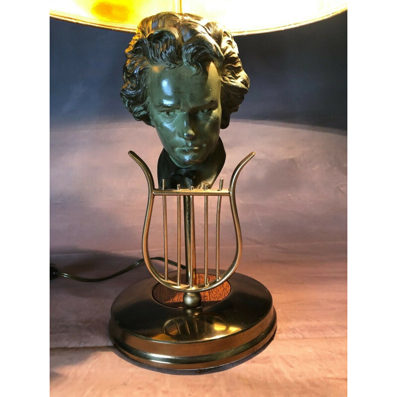 Vintage messing bureaulamp Beethoven