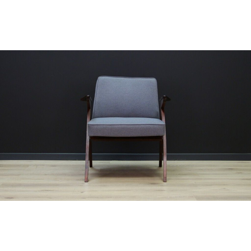 Fauteuil gris vintage de Józef Chierowski 1980