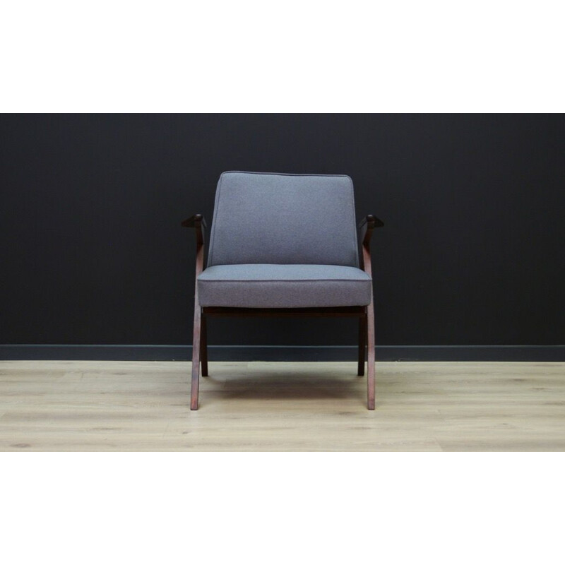 Vintage grey armchair by Józef Chierowski 1980