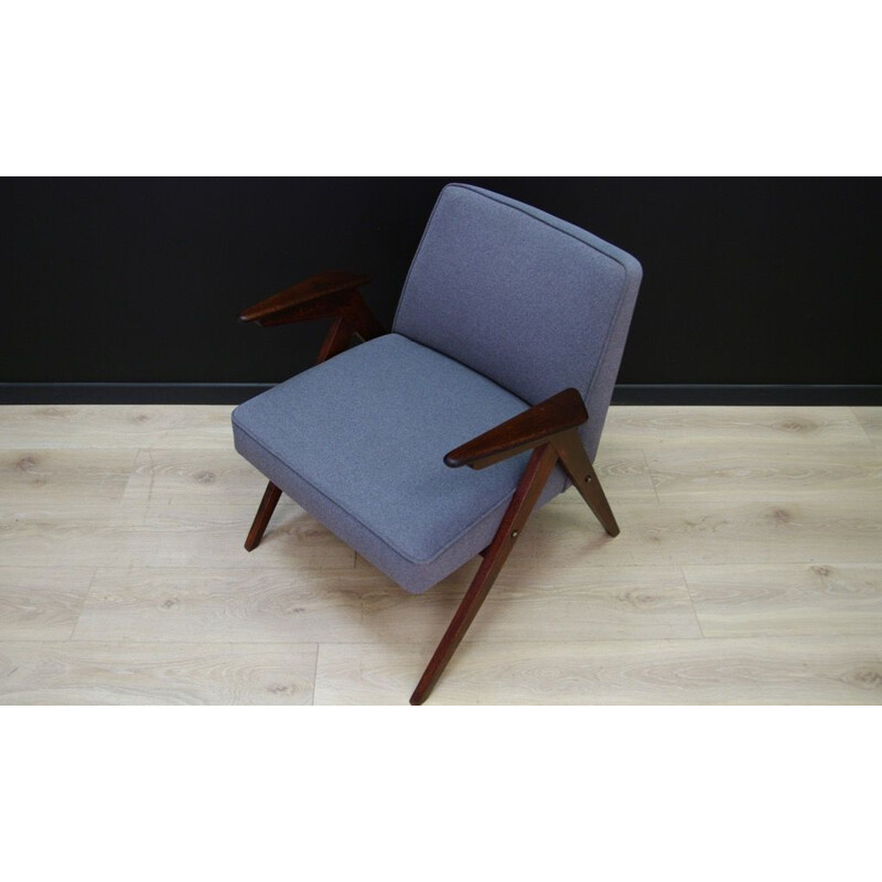 Vintage grey armchair by Józef Chierowski 1980