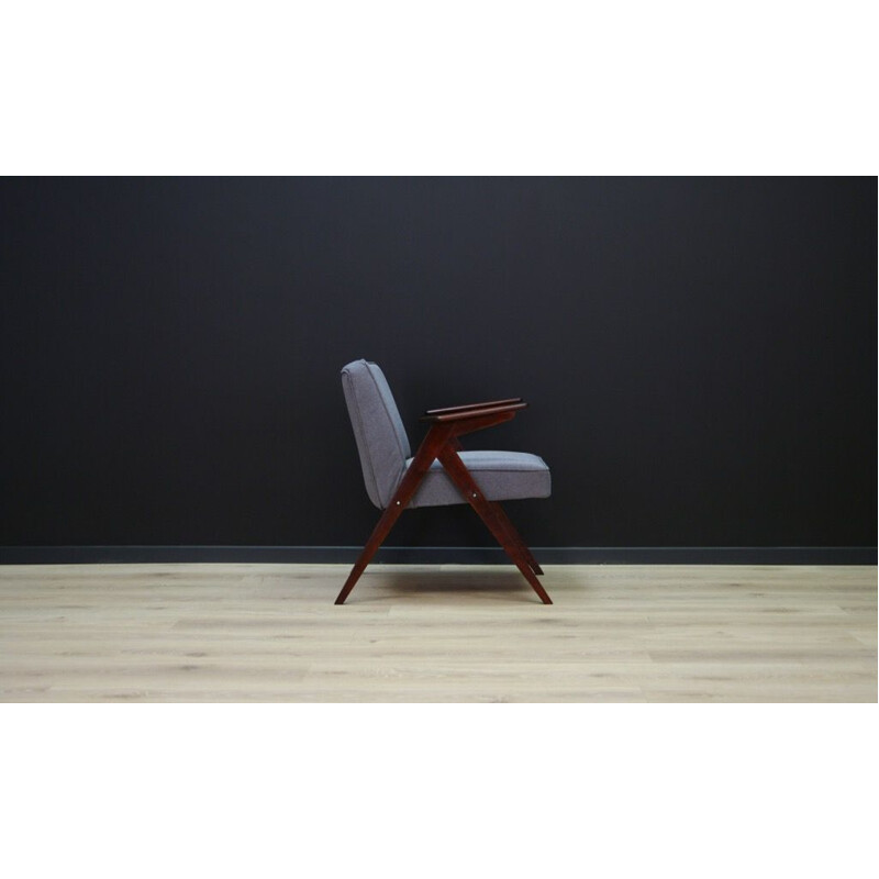 Vintage grey armchair by Józef Chierowski 1980