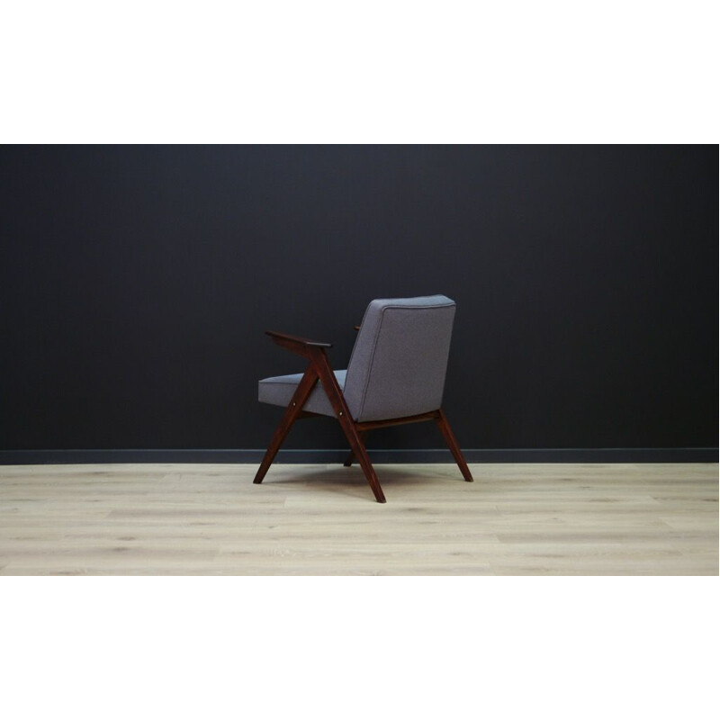 Vintage grey armchair by Józef Chierowski 1980