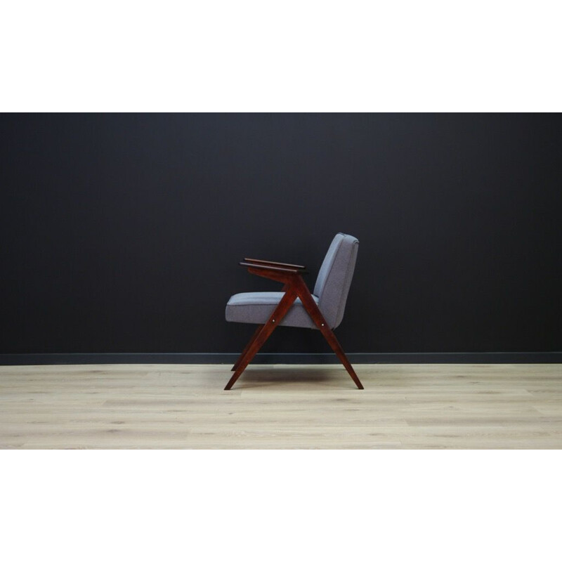 Vintage grey armchair by Józef Chierowski 1980