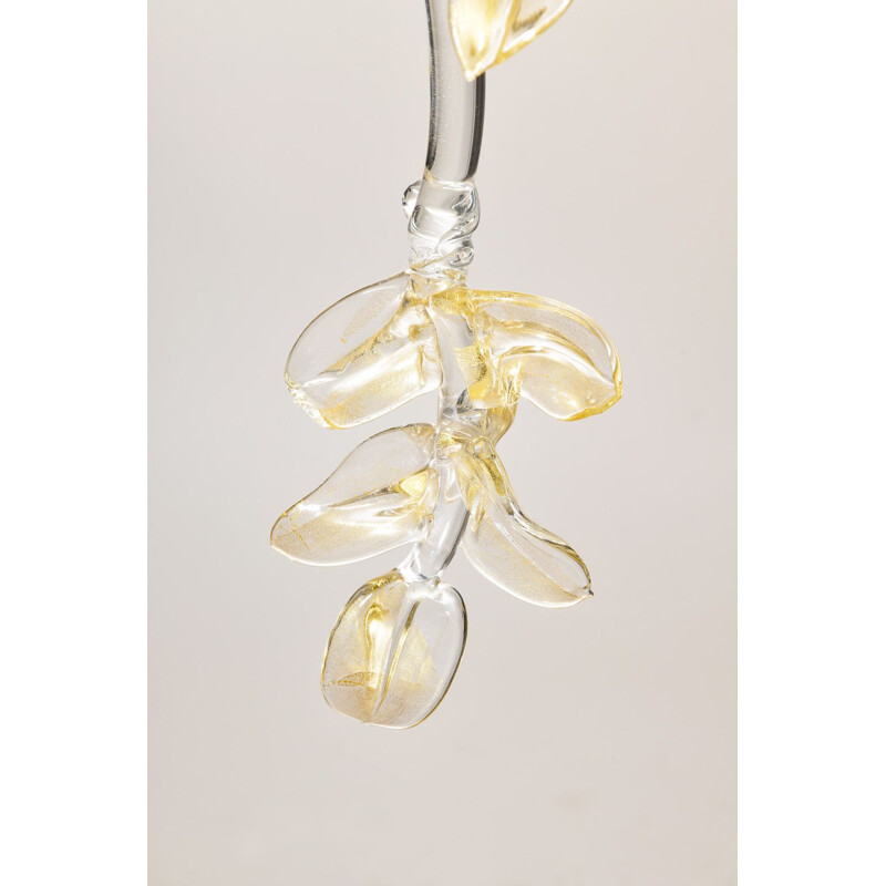 Araña de nenúfar vintage en cristal de Murano, Italia 1950