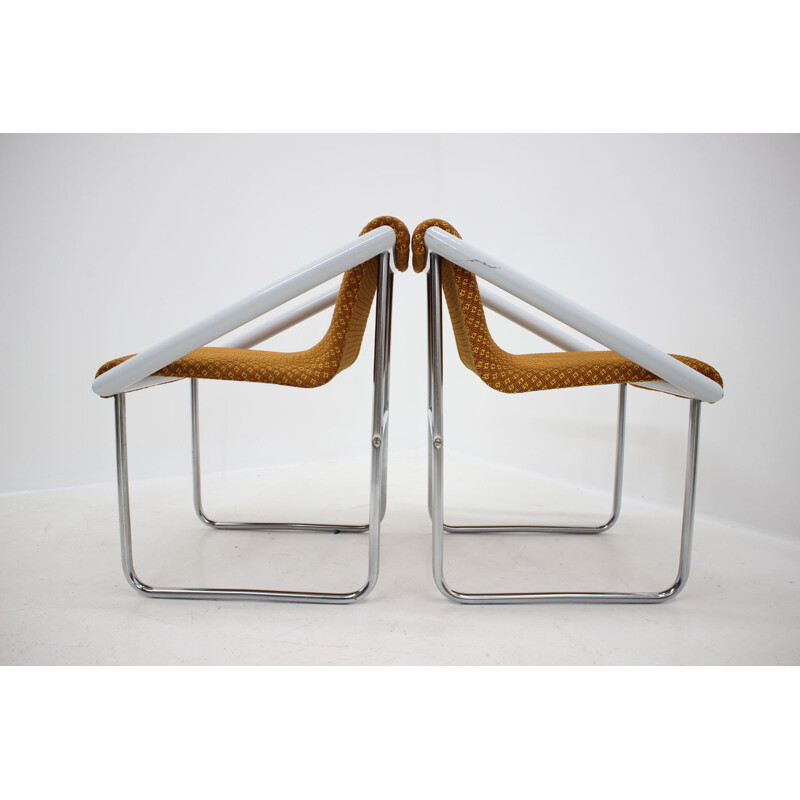 Set of two vintage chrome lounge chairs, 1960