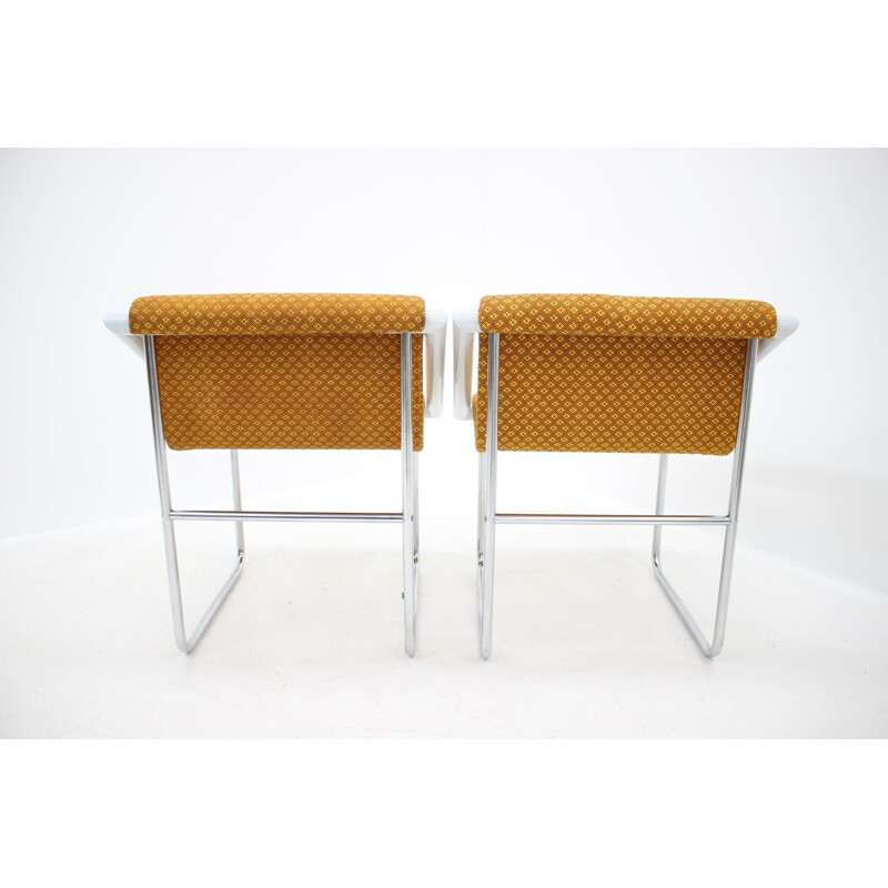 Ensemble de deux chaises longues chromées d'époque, 1960