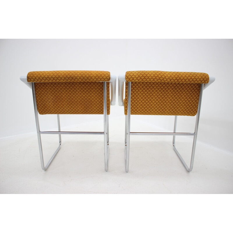 Set of two vintage chrome lounge chairs, 1960