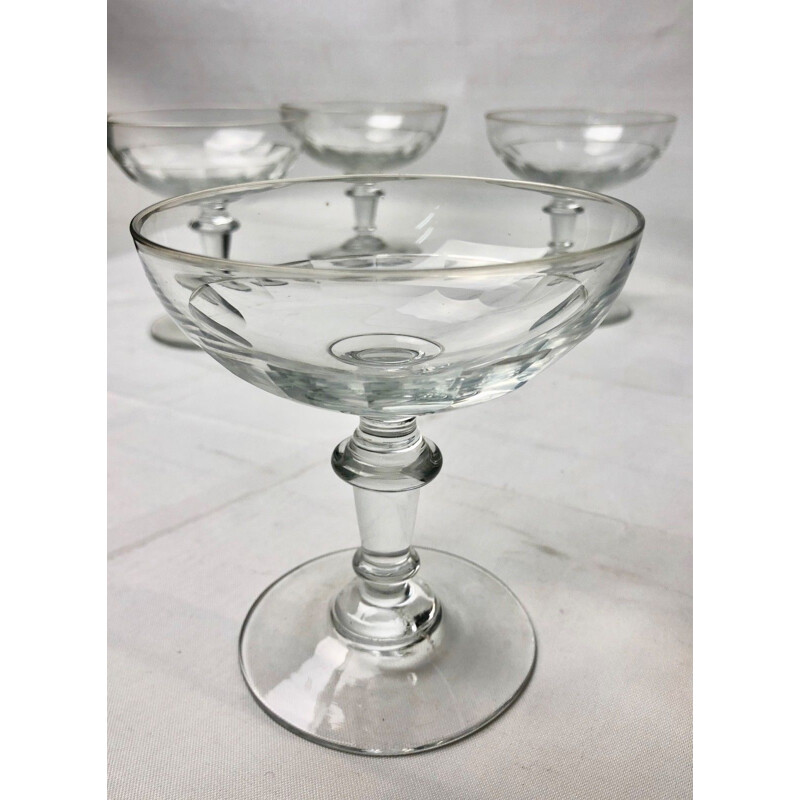 Crystal bowls (set of 8 pieces) vintage Art Deco period