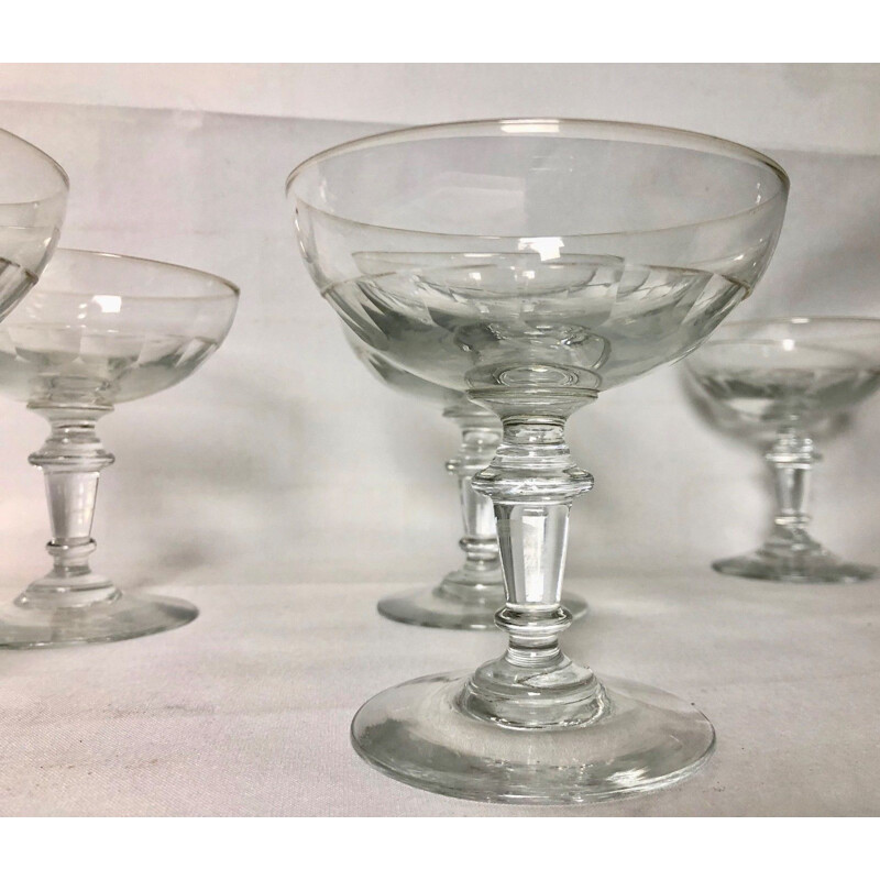 Crystal bowls (set of 8 pieces) vintage Art Deco period