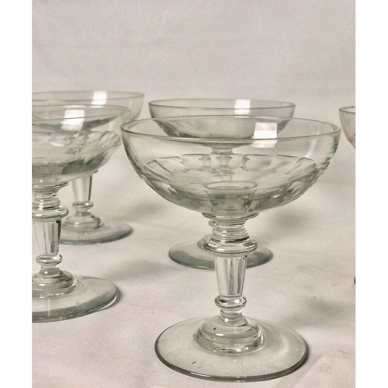 Crystal bowls (set of 8 pieces) vintage Art Deco period