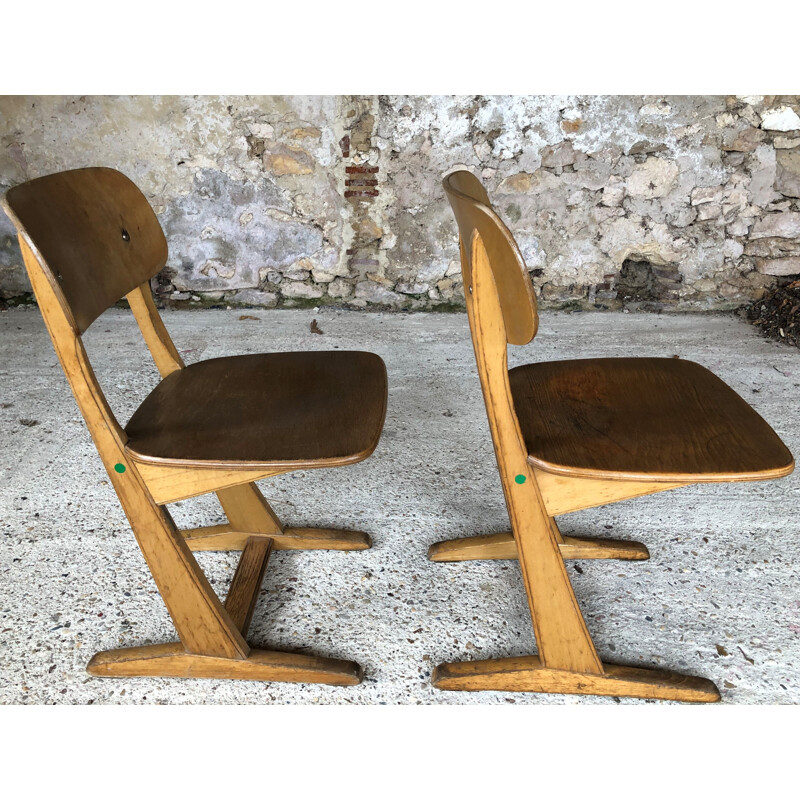 Pair of vintage children's chairs, large size model by Casala