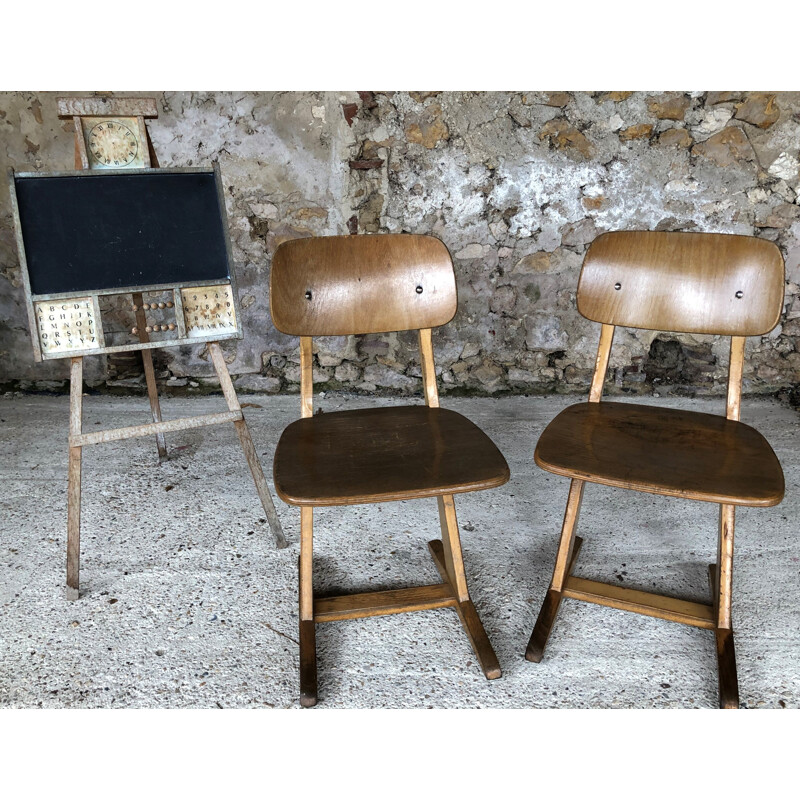 Pair of vintage children's chairs, large size model by Casala