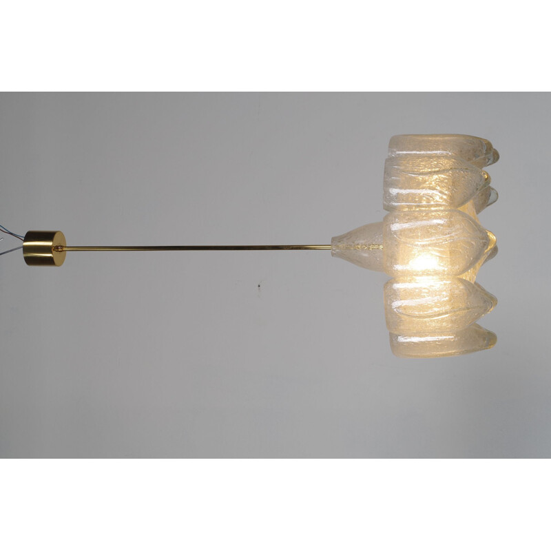 Lustre vintage Doria en verre de glace 4 ampoules
