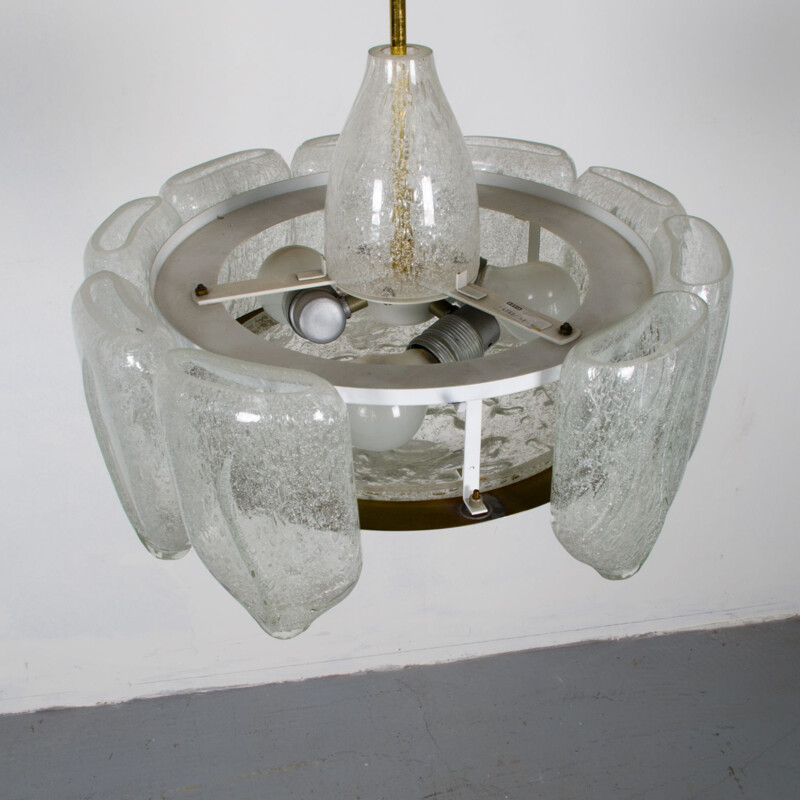 Vintage Doria iceglass chandelier 4 bulbs