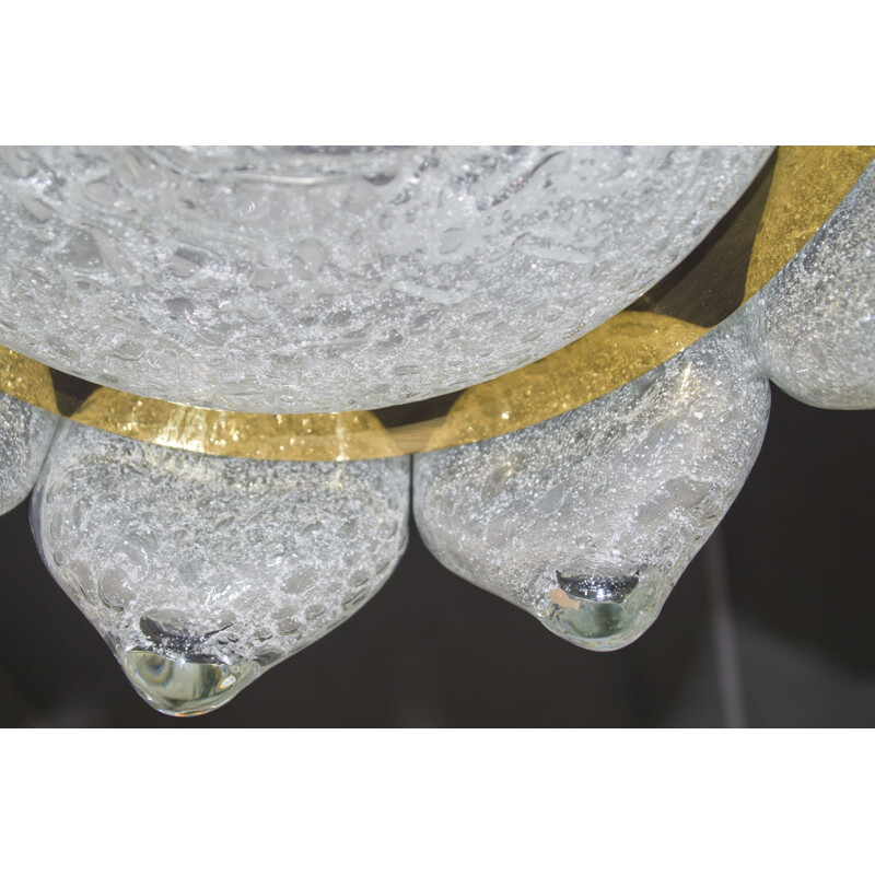 Vintage Doria iceglass chandelier 4 bulbs