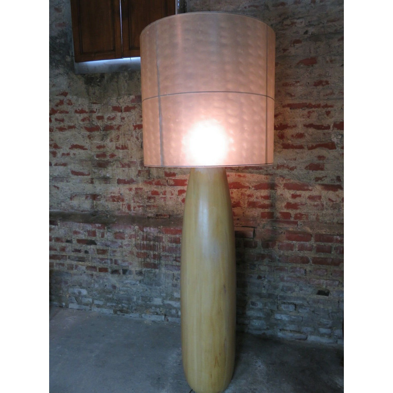 Vintage light wood stand lamp 1980