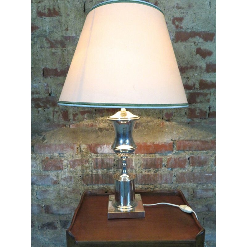 Base per lampada vintage in alluminio cromato, 1970