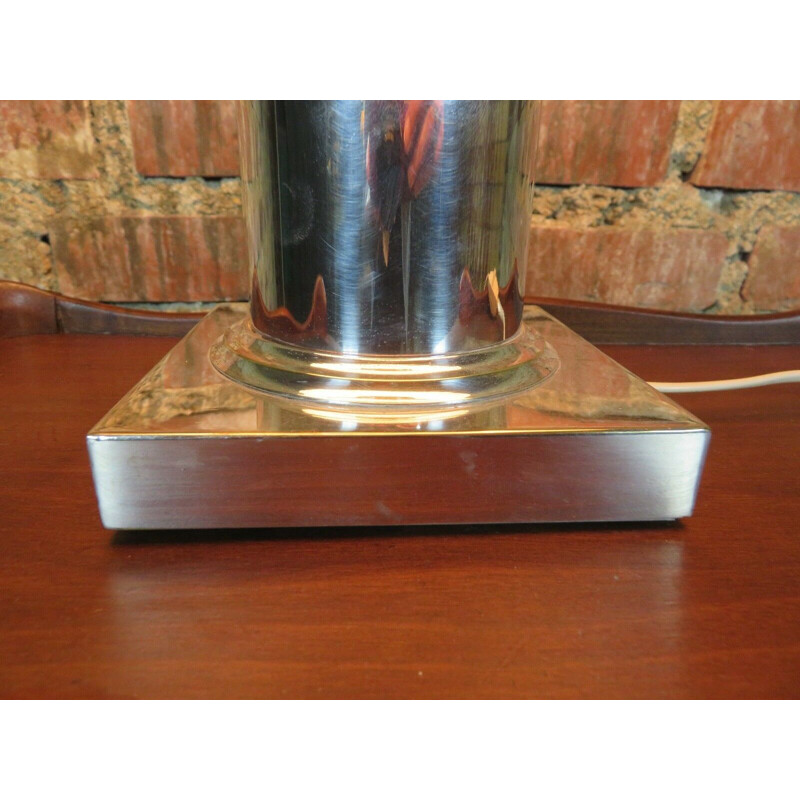 Vintage chrome-plated aluminum lamp base, 1970