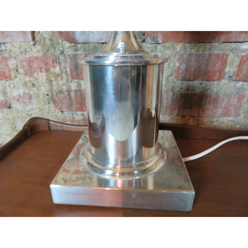 Vintage chrome-plated aluminum lamp base, 1970