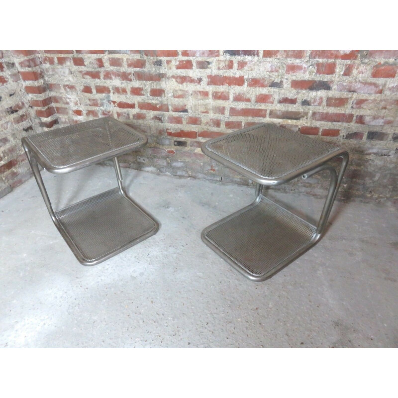 Pair of vintage iron side tables