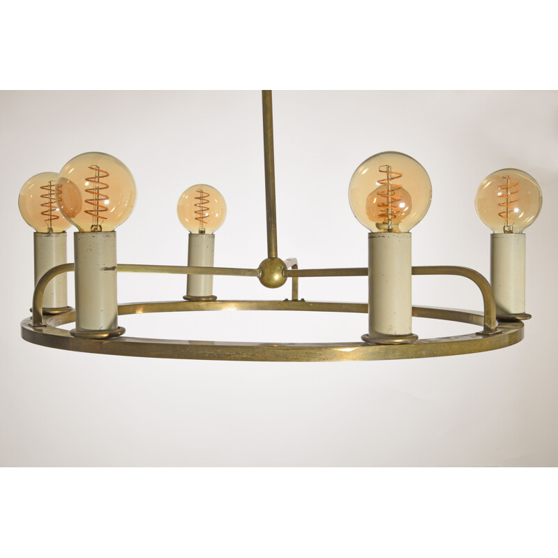 Vintage Art Deco Bauhaus chandelier, Germany 1930s