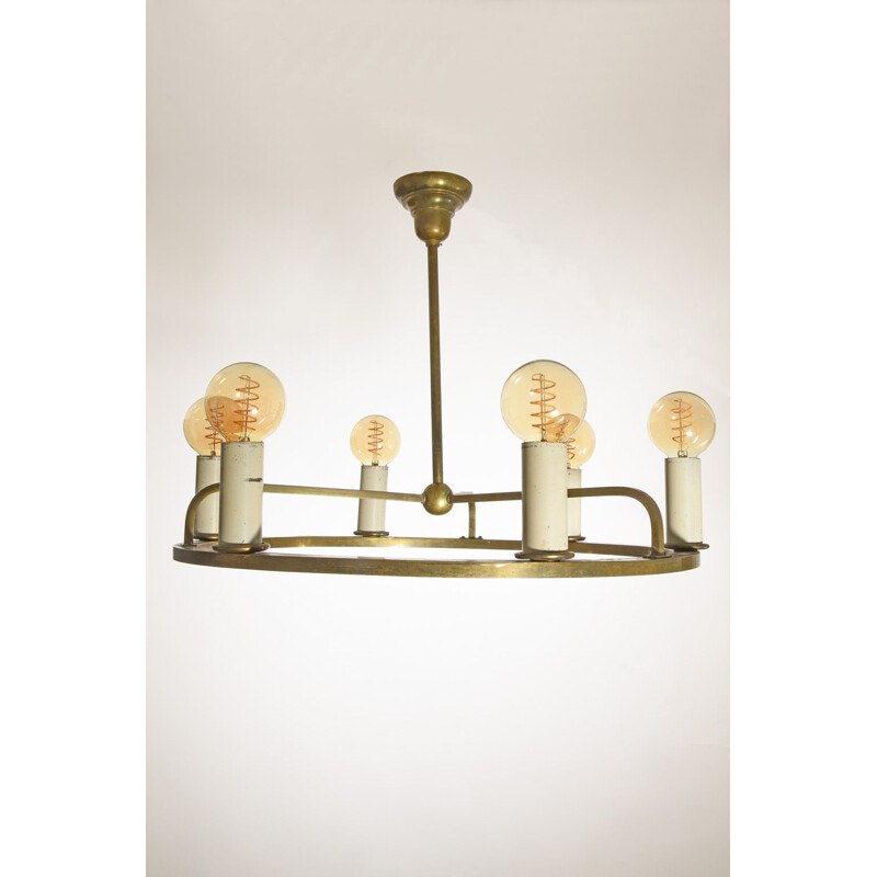 Vintage Art Deco Bauhaus chandelier, Germany 1930s