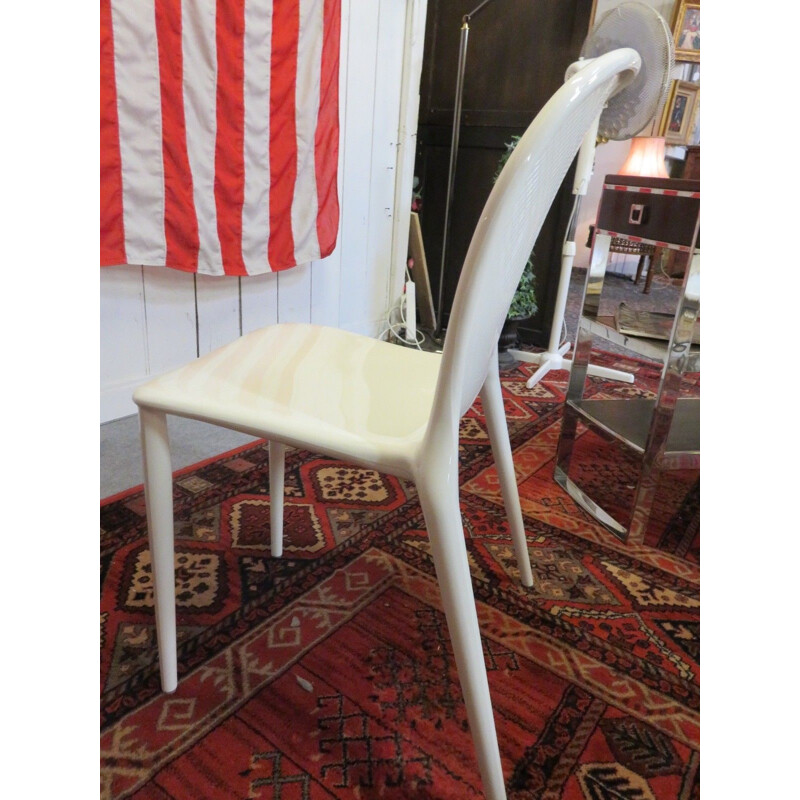Chaise "Kartell" vintage en polycarbonate blanc