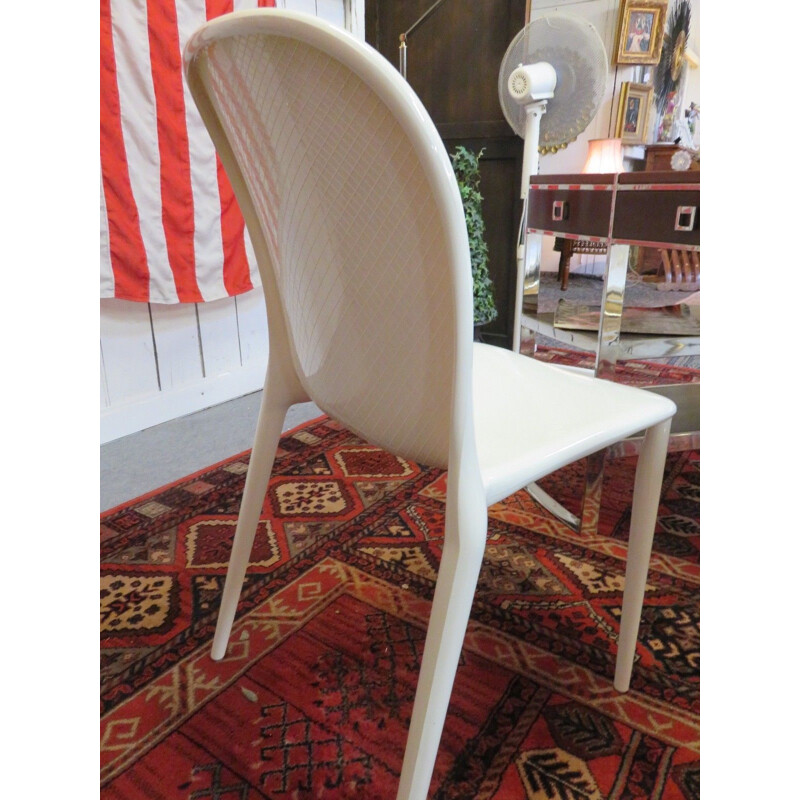 Chaise "Kartell" vintage en polycarbonate blanc