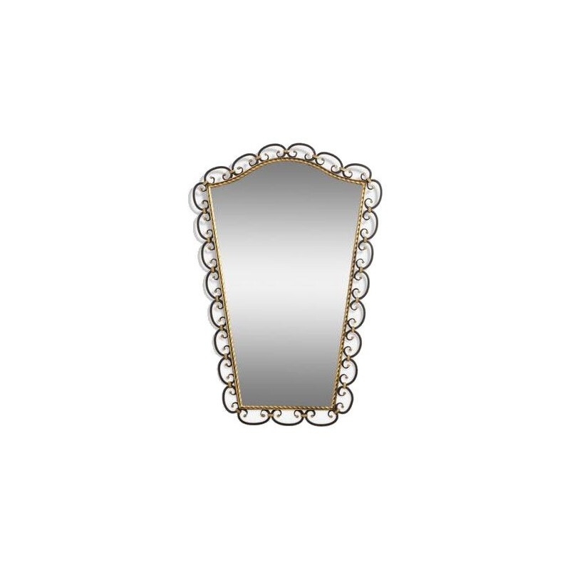 Vintage wrought iron mirror - 1950