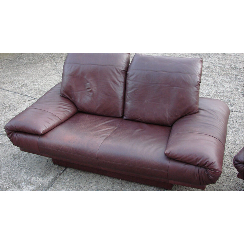 Vintage leather sofa Rolf Benz, 1970