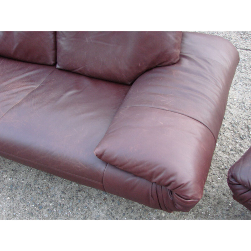 Vintage leather sofa Rolf Benz, 1970
