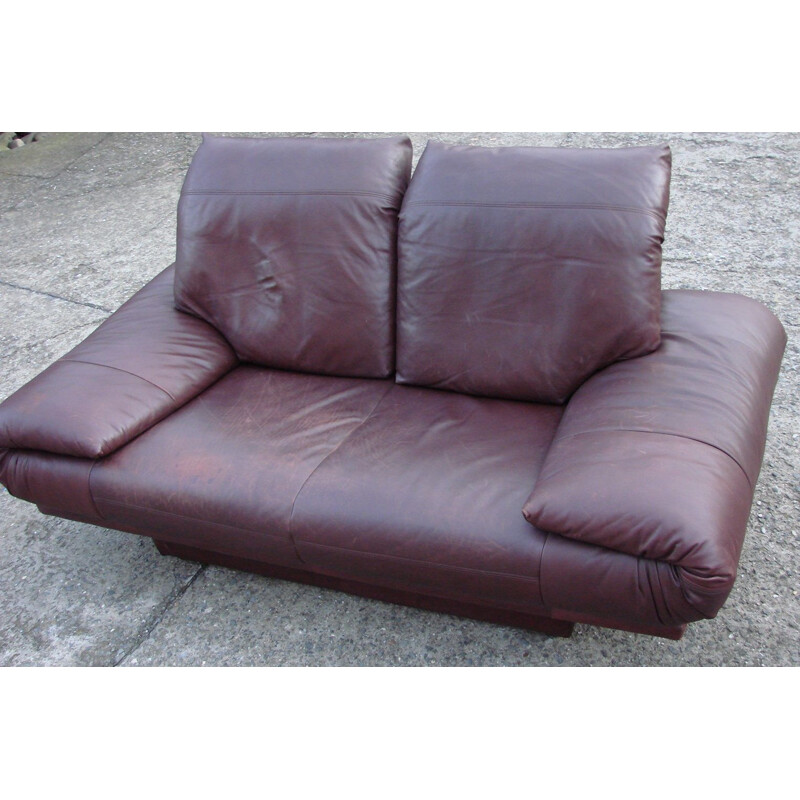 Vintage leather sofa Rolf Benz, 1970