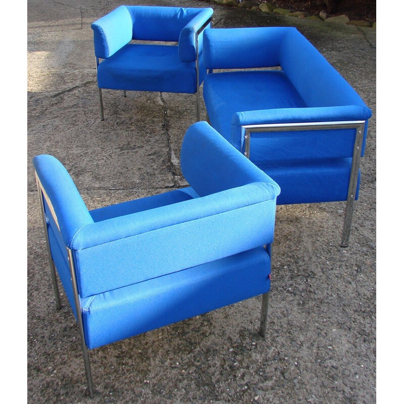 Vintage loungeset met 2 fauteuils en een bank van KOHL, Duitsland, 1990