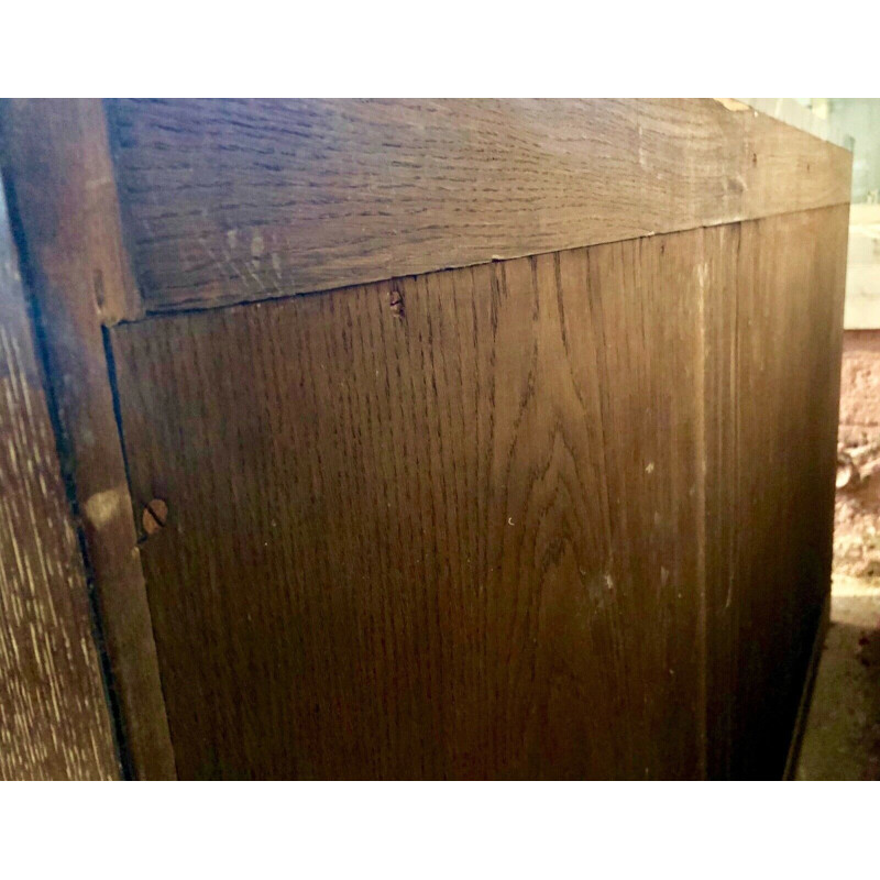  Vintage palm wood veneer sideboard in the style of Eugène PRINTZ, 1930-1940