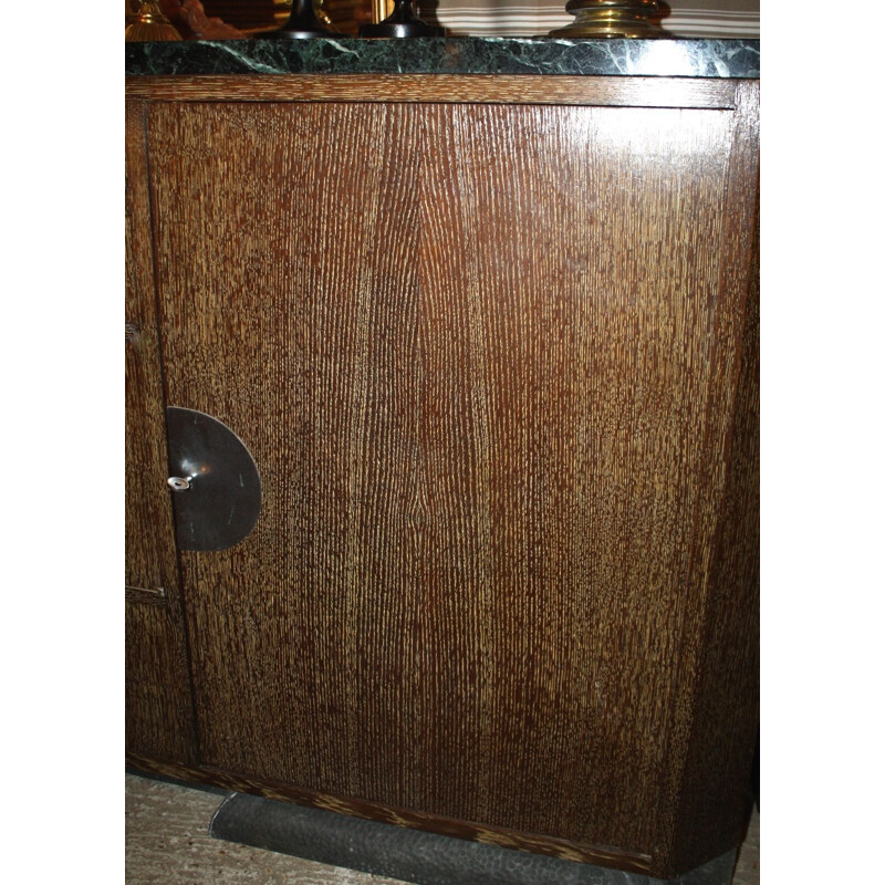  Buffet vintage en placage de bois de palme dans le style d'Eugène PRINTZ,  1930-1940