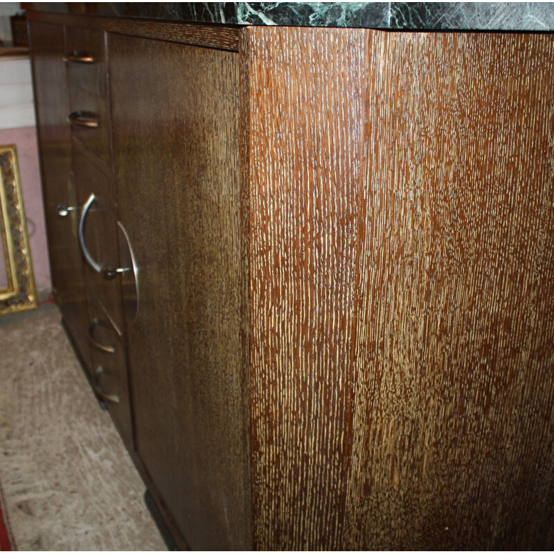  Vintage palm wood veneer sideboard in the style of Eugène PRINTZ, 1930-1940